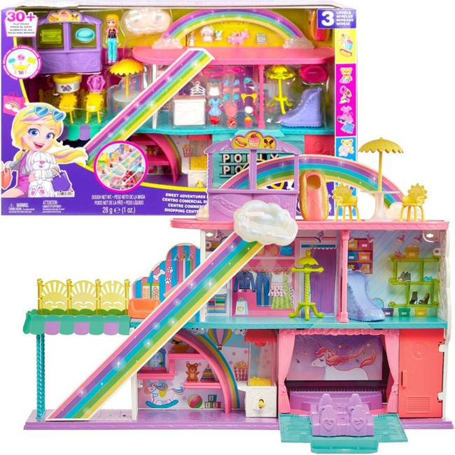 Mattel Polly Pocket Tęczowe Centrum Handlowe Zestaw z Lalką 