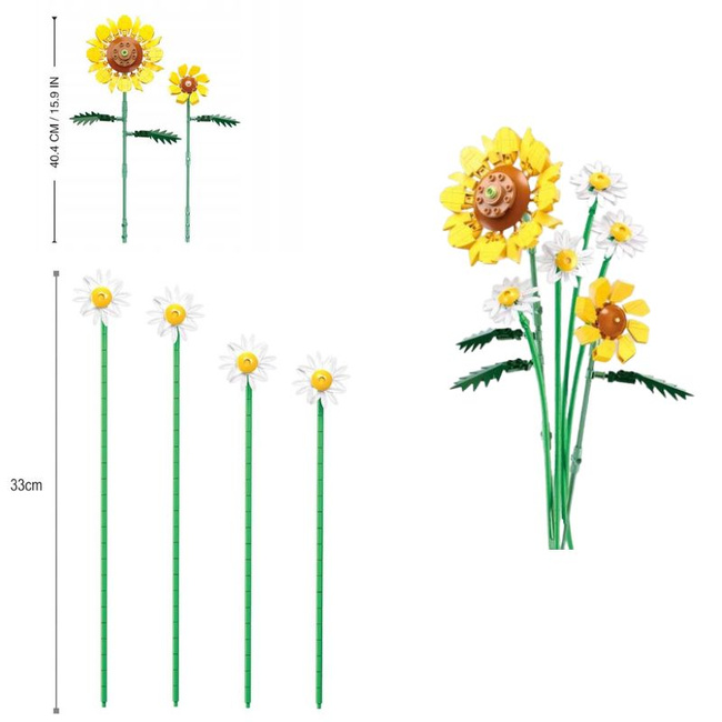 Sluban Klocki Bukiet Kwiatów Słoneczniki 329el.