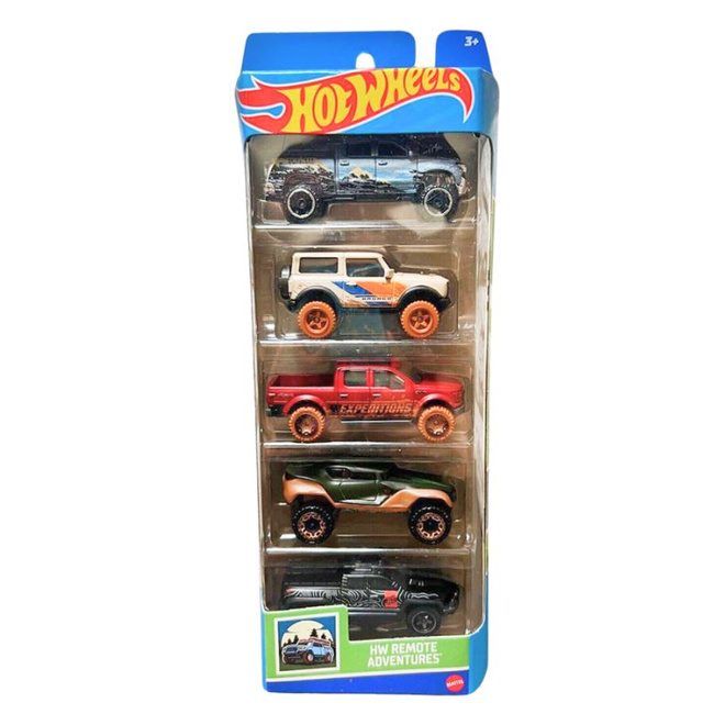 HOT WHEELS 5-pak Remote Adventures HLY74 1806 - Zestaw Samochodzików