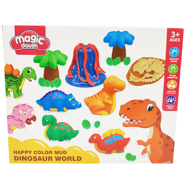 Ciastolina Zestaw Magic Dough Dla Dzieci Dinozaury