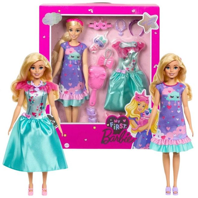 Mattel Barbie Moja Pierwsza Lalka Deluxe Blondynka + Akcesoria HMM66