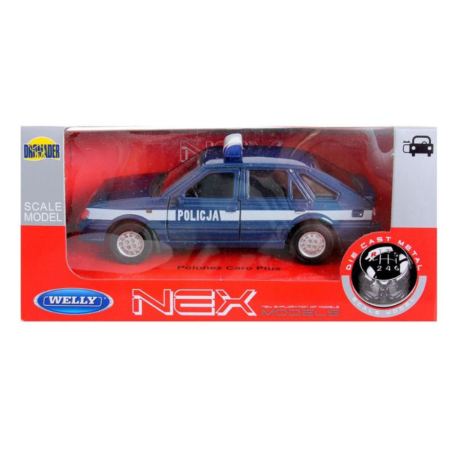 Polonez Caro Plus 1:34 Welly Model Auto Policja/Straż