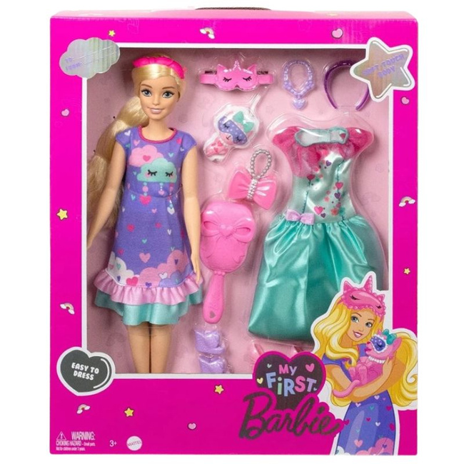 Mattel Barbie Moja Pierwsza Lalka Deluxe Blondynka + Akcesoria HMM66