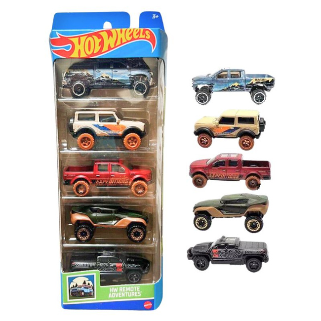 HOT WHEELS 5-pak Remote Adventures HLY74 1806 - Zestaw Samochodzików