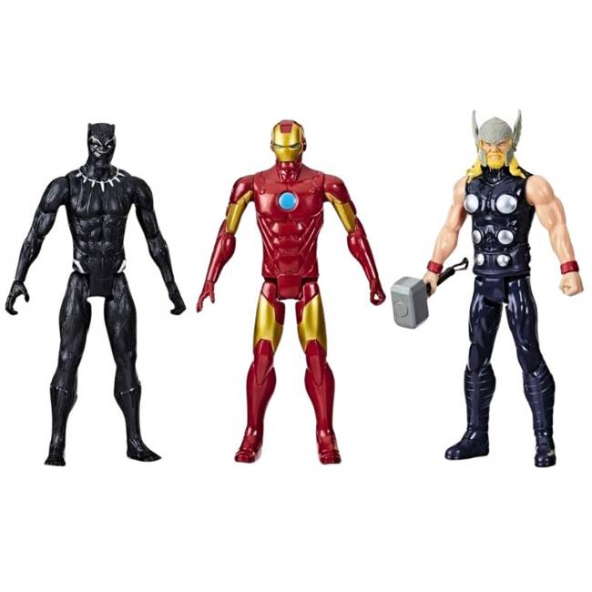 Avengers Zestaw Figurek F5291 - Czarna Pantera, Iron Man, Thor