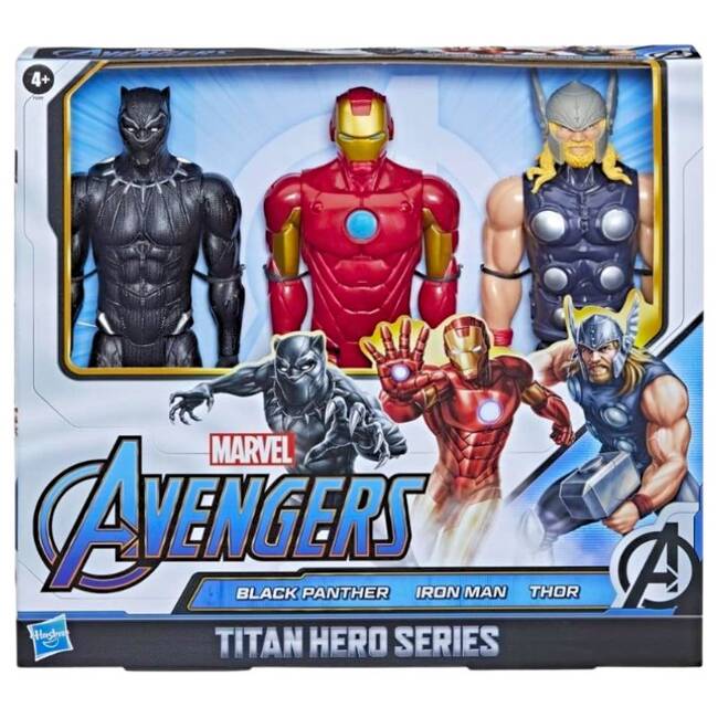 Avengers Zestaw Figurek F5291 - Czarna Pantera, Iron Man, Thor