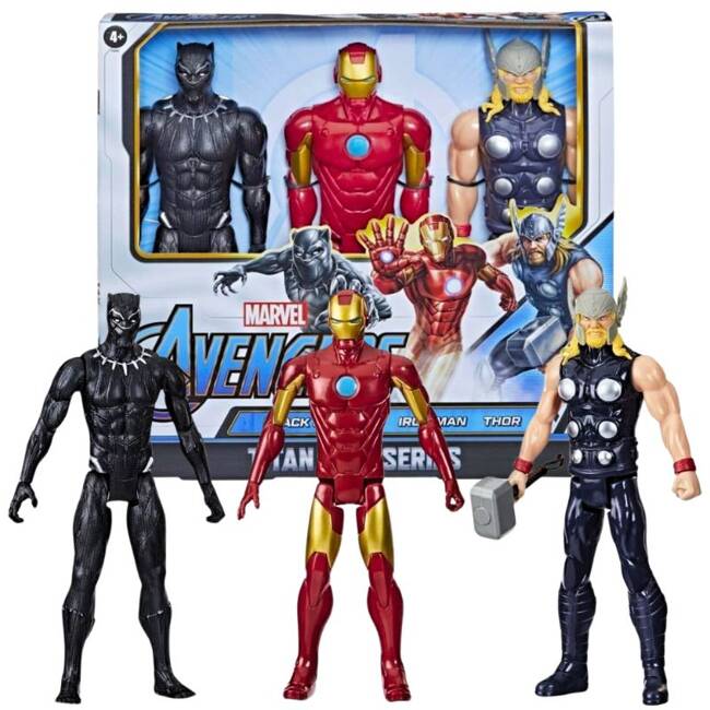 Avengers Zestaw Figurek F5291 - Czarna Pantera, Iron Man, Thor