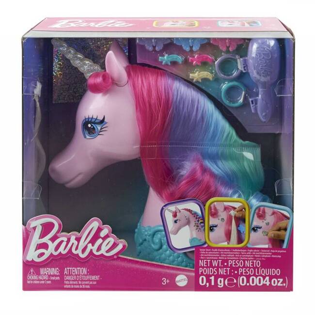 Barbie Głowa do Stylizacji Jednorożec HMD83