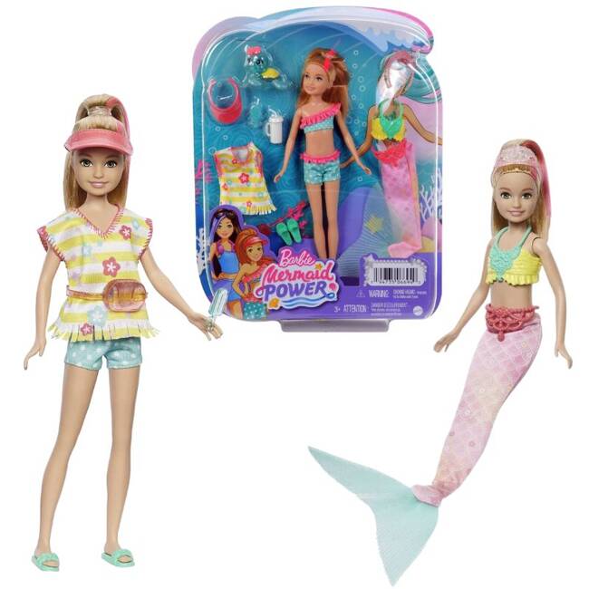 Barbie Syrenka Meramid Power Stacie HHG54 HHG56 – Zestaw z Akcesoriami