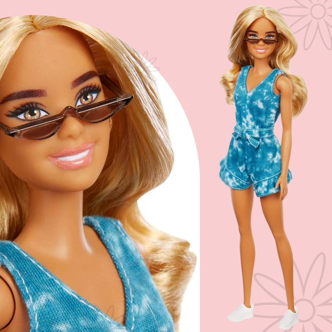 Blond Barbie Lalka Fashionistas W Niebieskim Stroju