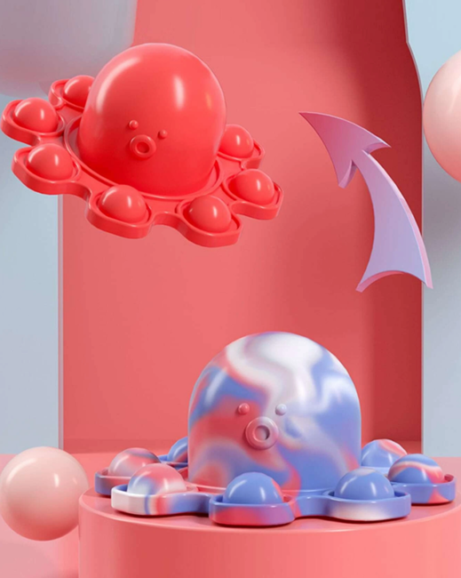 Breloczek Ośmiorniczka Pop It Antystresowy  Kolorowa Zabawka Push Pop Bubble Gniotek Anty Stres 