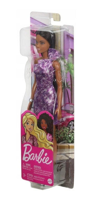 Ciemnoskóra lalka Barbie w eleganckiej sukience