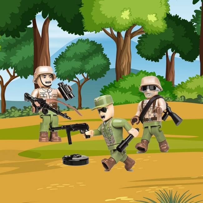 Cobi Mała Armia Klocki Zestaw Trzech Figurek Żołnierzy Afrika Korps