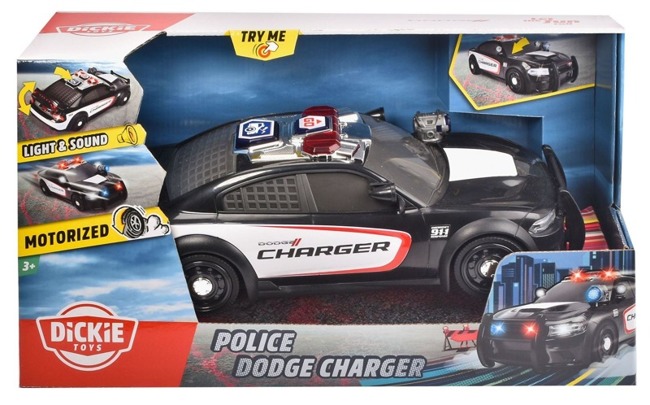 Dickie Zestaw Action Series - Police Dodge Charger 33 cm Interaktywny  Światło Dźwięk 