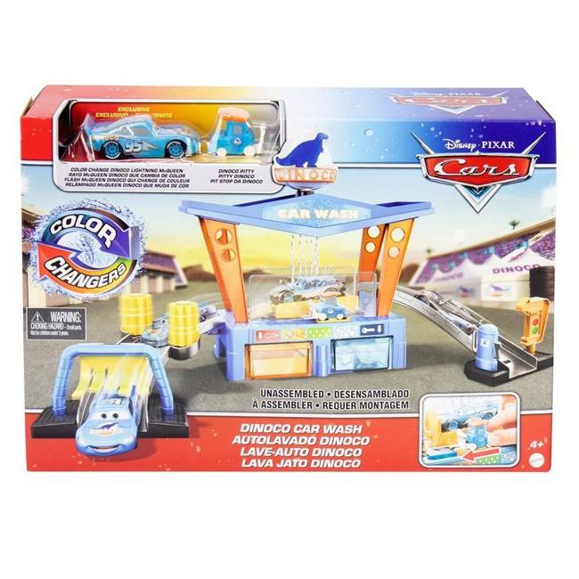 Disney Cars Tor Samochodowy Myjnia Samochodowa Dinoco + 2 Autka 