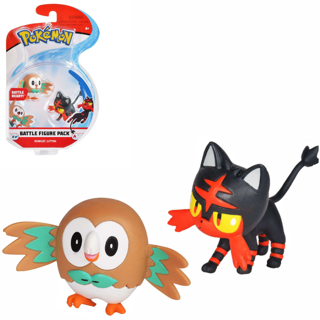 Figurka bojowa Pokemon Series 1 Rowlet & Litten