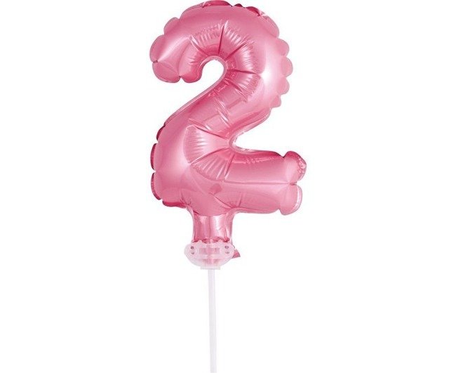 Godan Różowy Balon Balonik Na Patyczku Cyfra 2