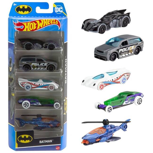 HOT WHEELS 5-pak Batman HTV44 1806 - Zestaw Samochodzików