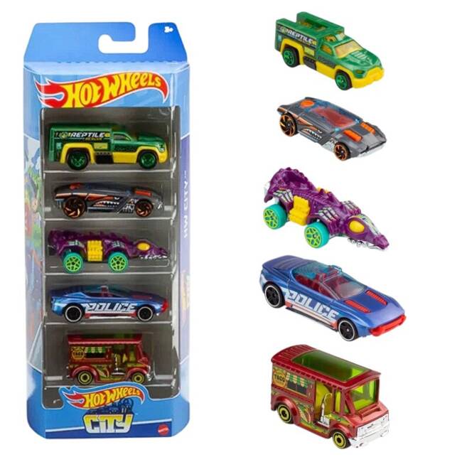 HOT WHEELS 5-pak City HTV39 1806 - Zestaw Samochodzików