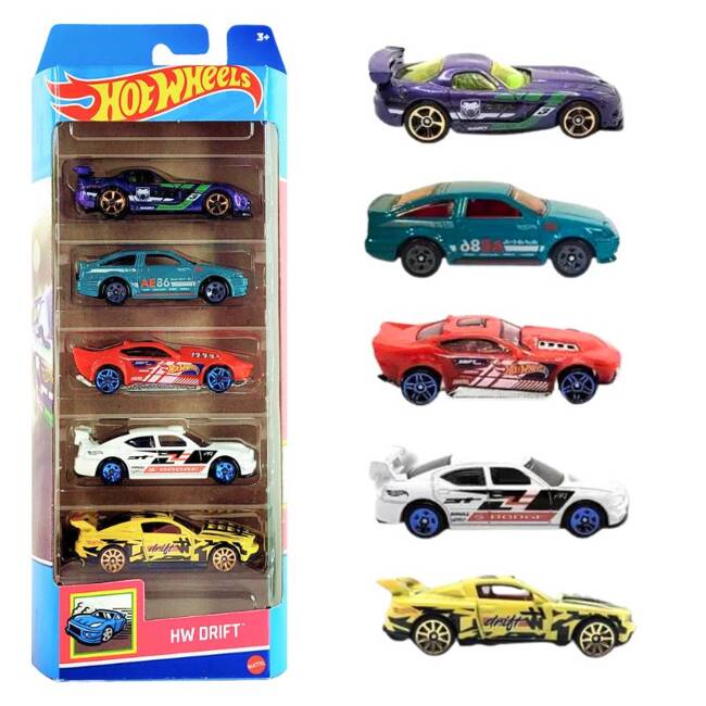 HOT WHEELS 5-pak Drift HLY75 1806 - Zestaw Samochodzików