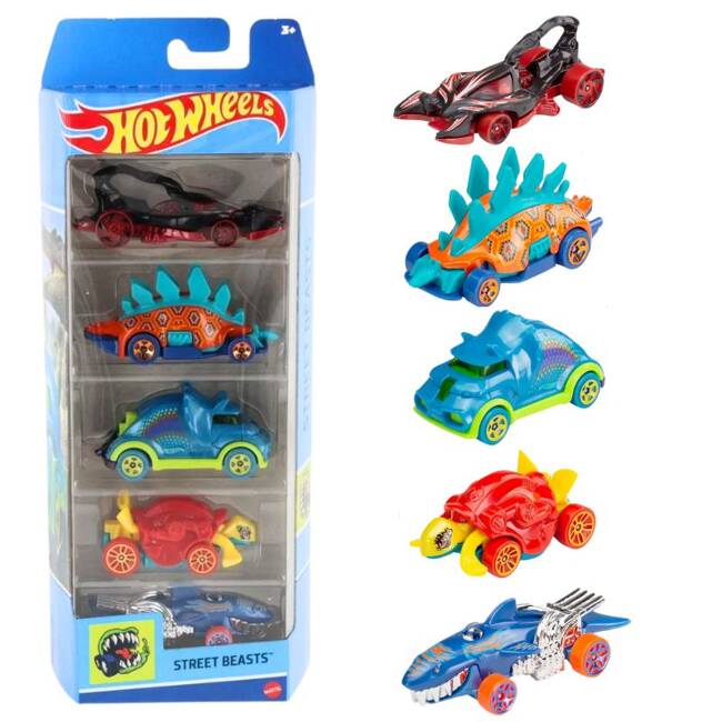 HOT WHEELS 5-pak Street Beasts HLY77 1806 - Zestaw Samochodzików