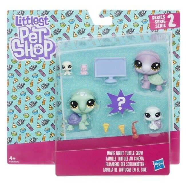 Hasbro Littlest Pet Shop Seria 2 Zestaw Rodzina Zwierzaków Filmowy Wieczór Żółwików 