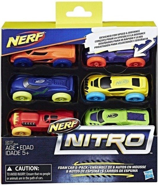 Hasbro Nerf Nitro Zestaw Piankowych Samochodzików 6pak