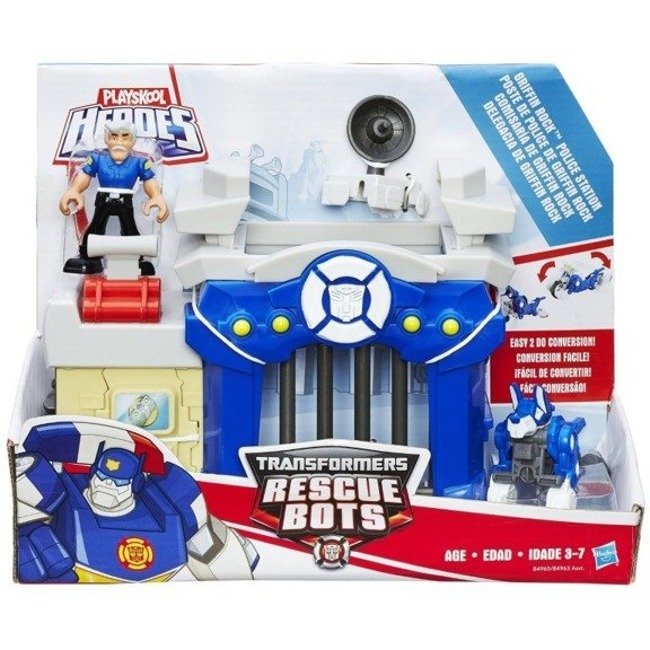 Hasbro Transformers Zestaw Rescue Bots Komisarait Policji lub Stacja Benzynowa 