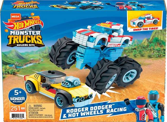 Hot Wheels Mega Blocks Monster Trucks Zestaw Rodger Dodger