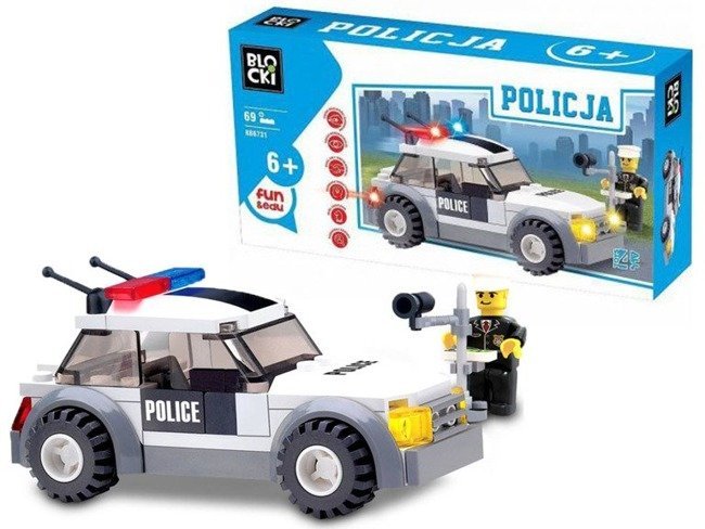 Icom Blocki Klocki Policja - Samochód z Radarem 69 el.