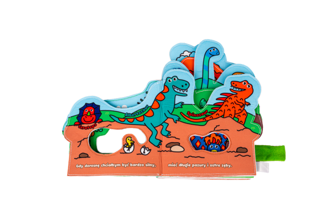 Jollybaby Materiałowa Książeczka Dinozaury
