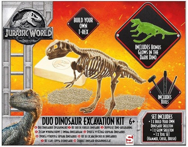 Jurassic World Zestaw Wykopaliskowy z Dwoma Dinozaurami