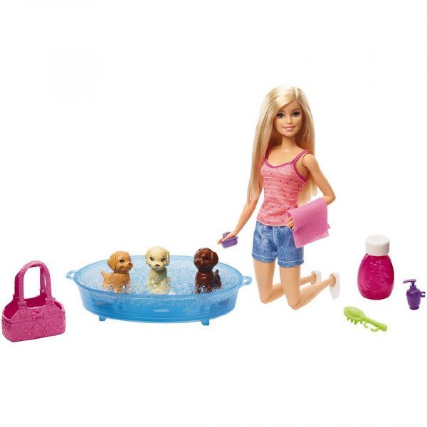 Kąpiel Piesków Mattel Barbie Zestaw Lalka 