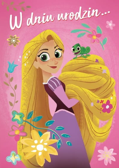 Kartka Urodzinowa Disney Księżniczki Roszpunka 