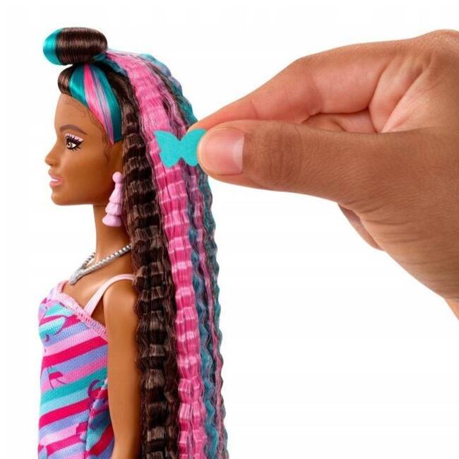 Lalka Barbie Ciemnoskóra Totally Hair Modowe Akcesoria 