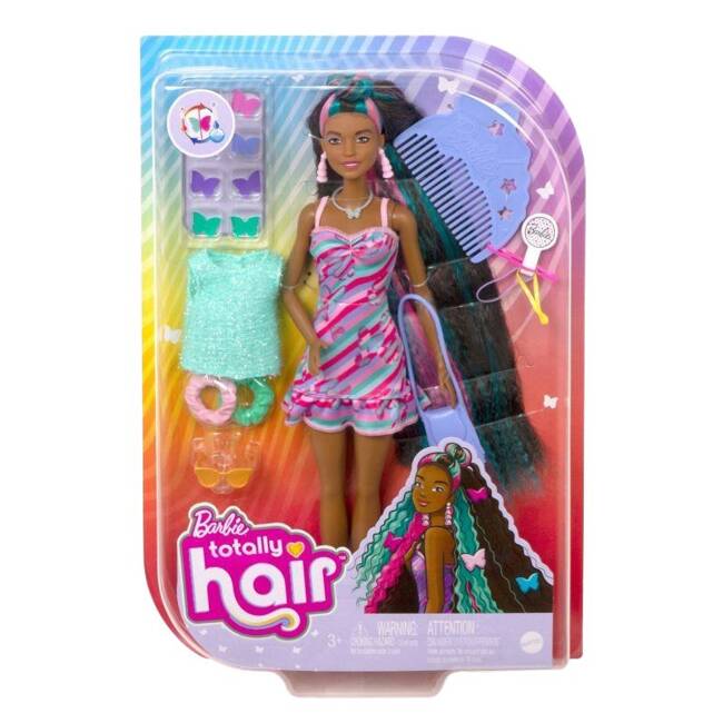 Lalka Barbie Ciemnoskóra Totally Hair Modowe Akcesoria 