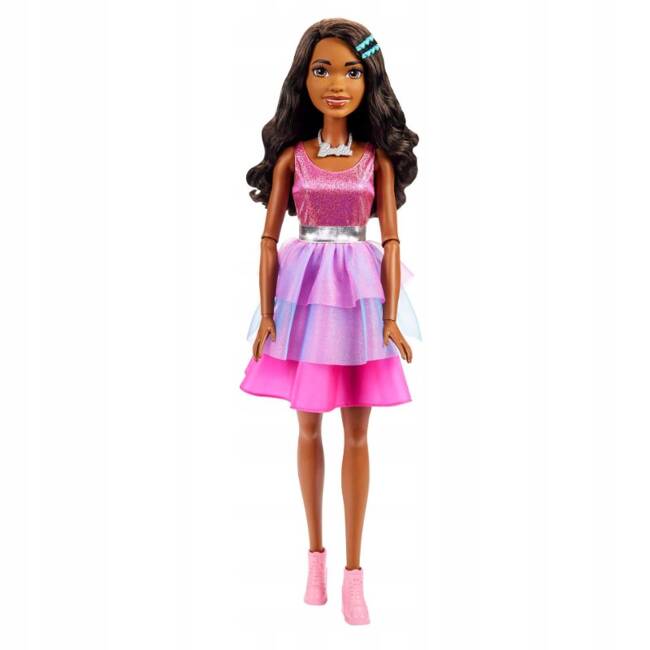 Mattel Barbie Duża lalka 60 cm w różowej sukience HYJ03