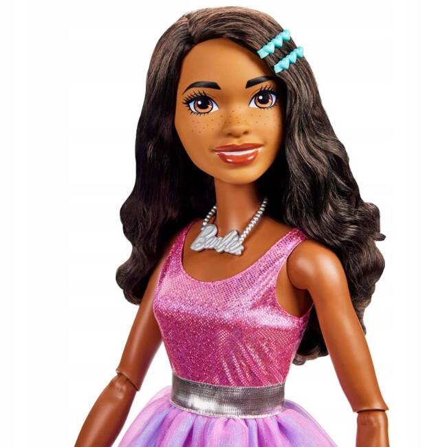 Mattel Barbie Duża lalka 60 cm w różowej sukience HYJ03