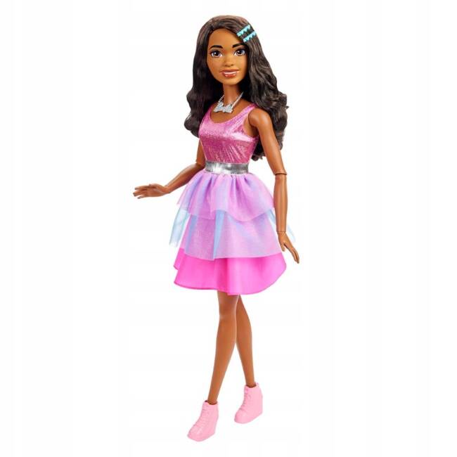 Mattel Barbie Duża lalka 60 cm w różowej sukience HYJ03