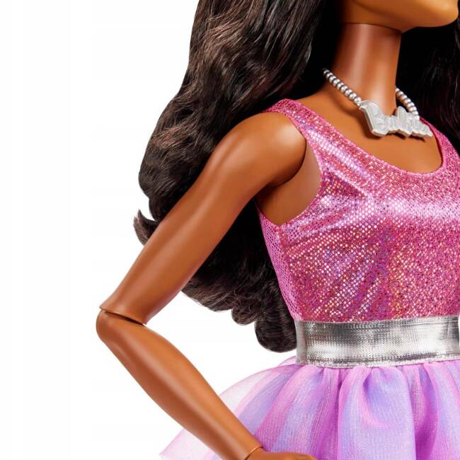 Mattel Barbie Duża lalka 60 cm w różowej sukience HYJ03