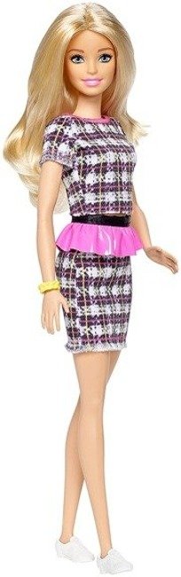 Mattel Barbie Fashionistas Blondynka W Sukience W Kratkę Z Baskinką