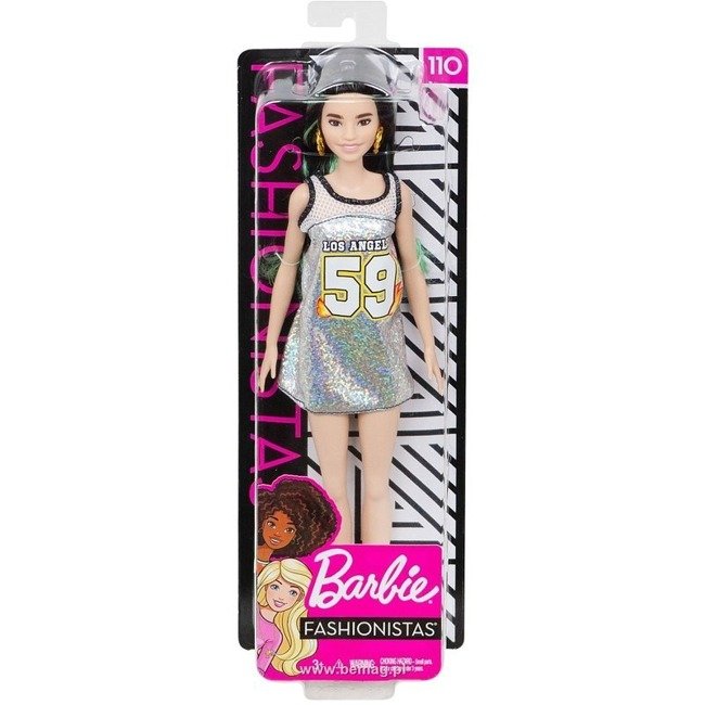 Mattel Barbie Fashionistas Modna Lalka w  Świecącej Sukience