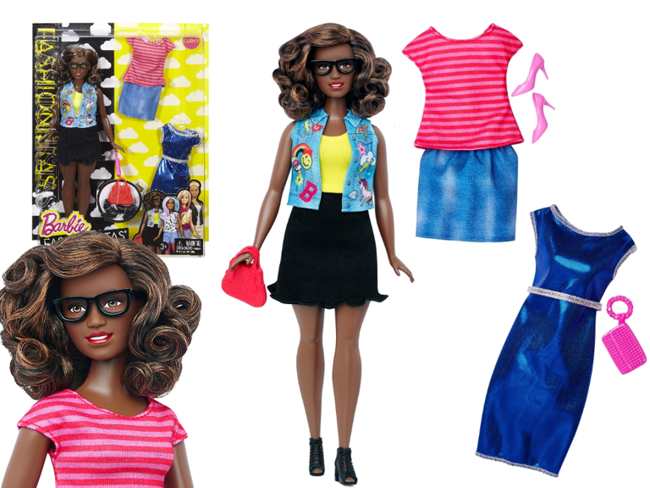 Mattel Barbie Fashionistas Modna Lalka z Ubrankami - Krągła Mulatka