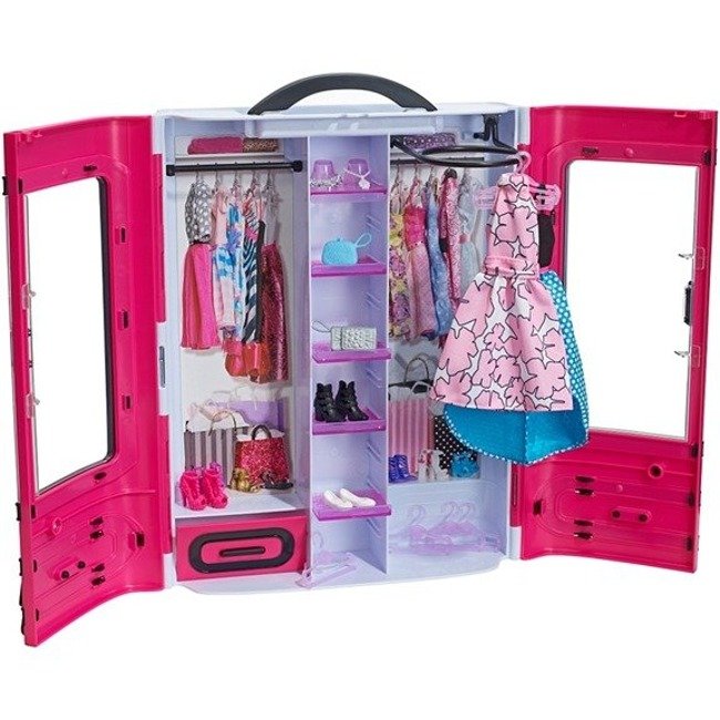 Mattel Barbie Garderoba Szafa Walizeczka + Akcesoria