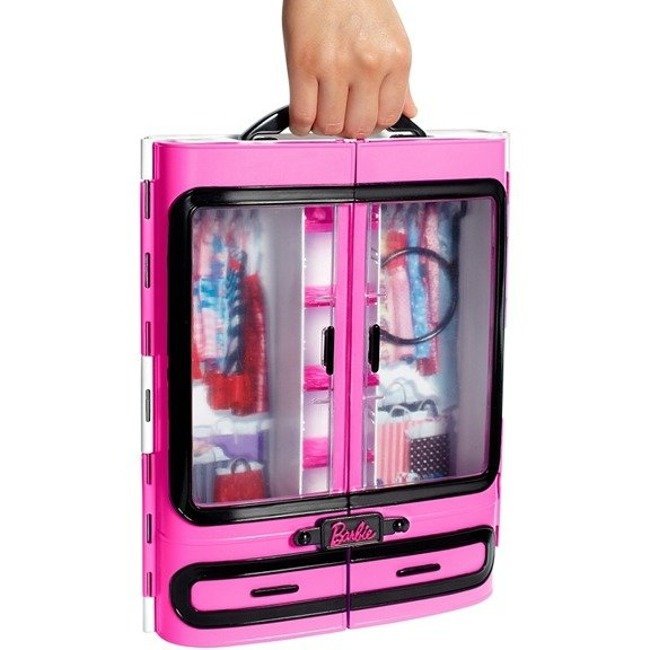 Mattel Barbie Garderoba Szafa Walizeczka + Akcesoria