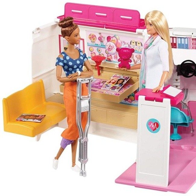 Mattel Barbie Interaktywna Karetka Mobilna