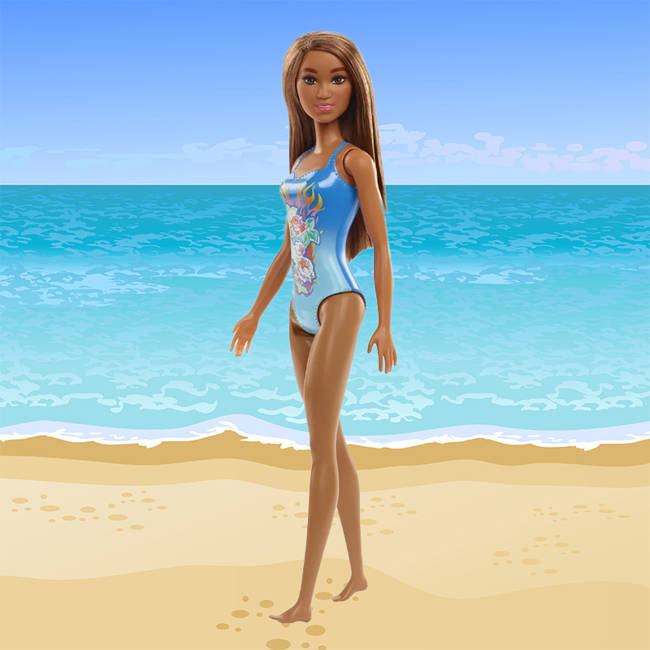 Mattel Barbie Lalka Blondynka w Niebieskim Stroju