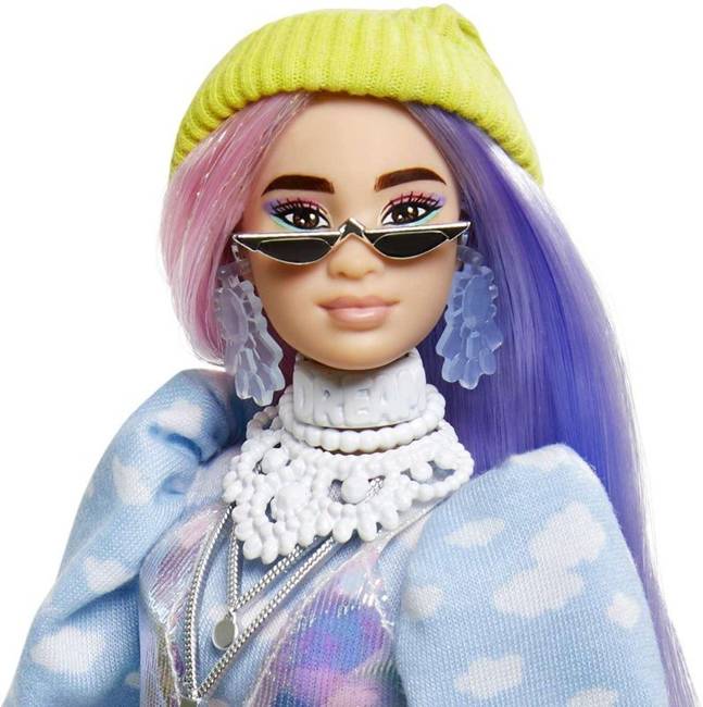 Mattel Barbie Lalka Extra Błyszcząca Kreacja Pies