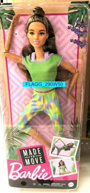 Mattel Barbie Lalka Made To Move Fitness Joga Gimnastyczka W Zielonym Stroju
