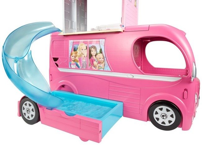 Mattel Barbie Wymarzony Kamper Różowy Piętrowy z Basenem Dla Lalki 